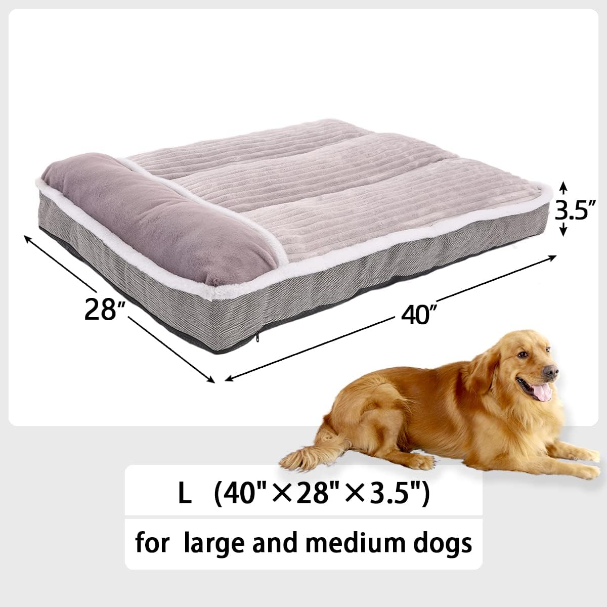 WINDRACING Large Dog Bed with Pillow for Crate Kennel, Sofa Dog Bed, S