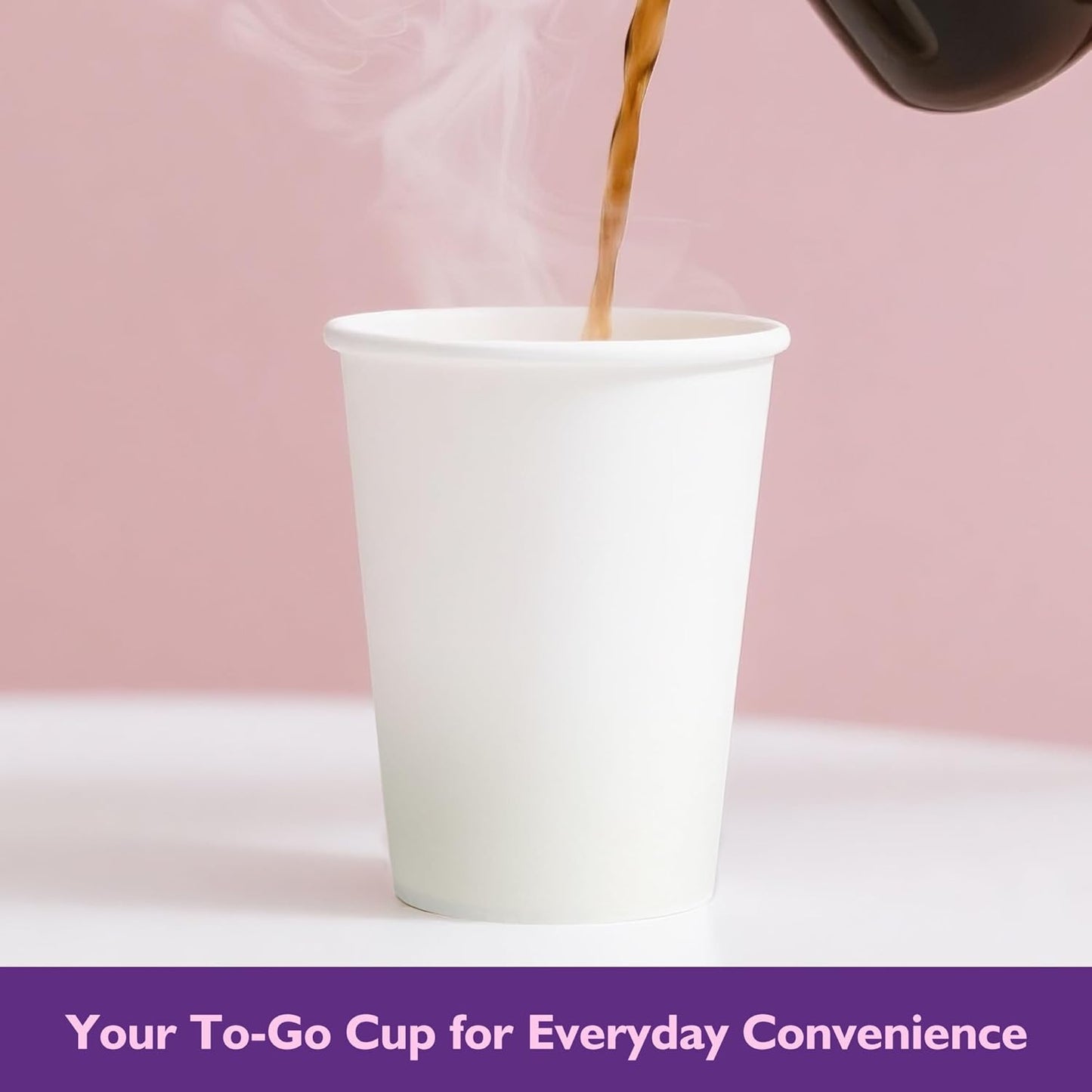 8 oz White Paper Coffee Cups, Disposable Hot Cups for Coffee, Tea, Cocoa, Water, 400 Pack