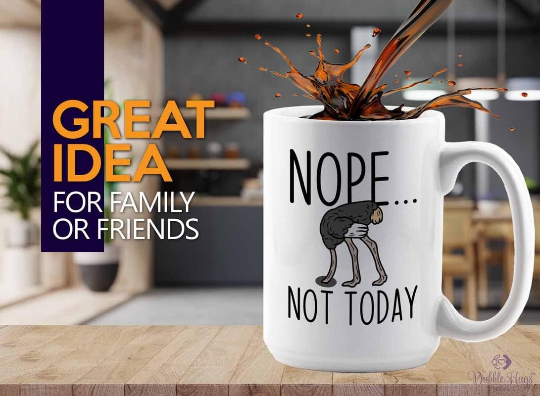 Bird Lover Coffee Mug 15oz White - Nope not today - Hummingbird Nest Cage Parrot Dad Gardening Outdoor Birdwatcher Feeder