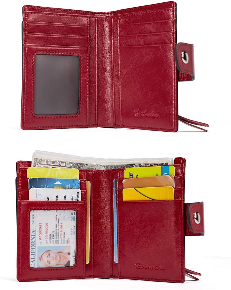 BOSTANTEN Women Leather Wallet RFID Blocking Small Bifold Zipper Pocke