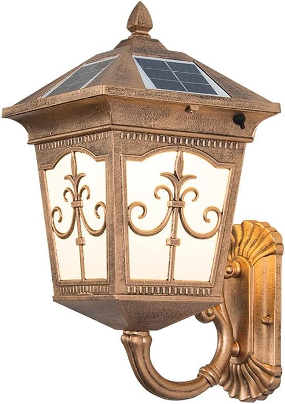 Solar Fence Light Outdoor Wall Lamp, Retro Outdoor Wall Sconce Lightin