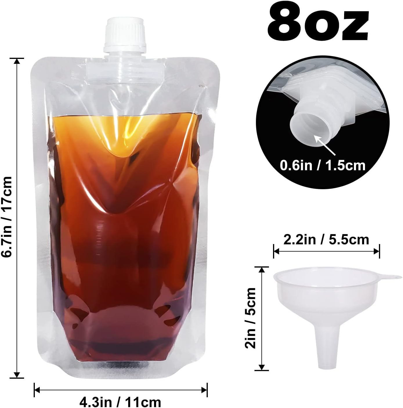 Keon Plastic Pouches - Leak-Proof, Reusable, Flexible Juice Bags, BPA-