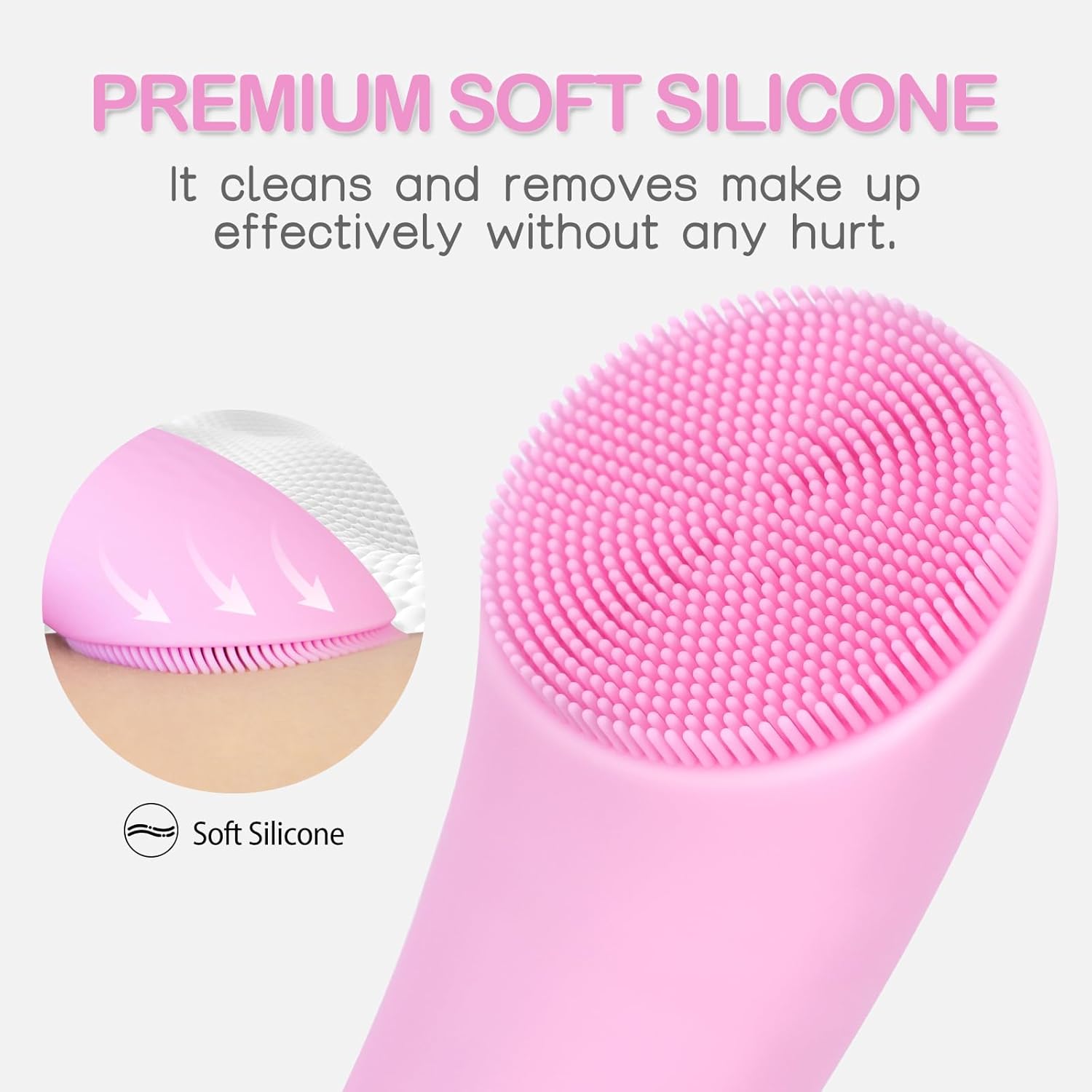 PRITECH Facial Cleansing Brush, Rechargeable Silicone Face Scrubber wi