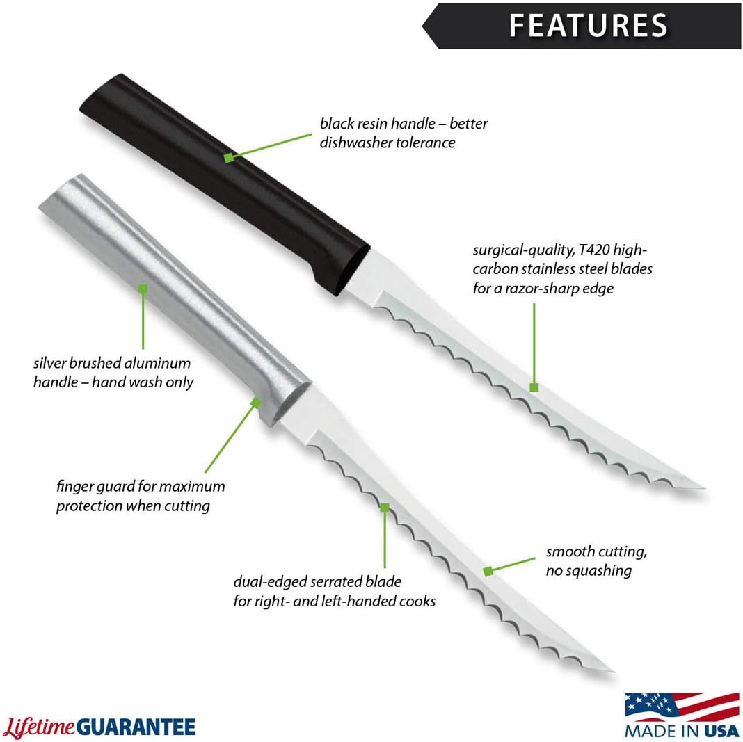 Rada Cutlery Tomato Slicer Knife (R126), 5" Stainless Steel Serrated B