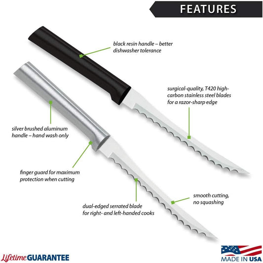 Rada Cutlery Tomato Slicer Knife (R126), 5" Stainless Steel Serrated B