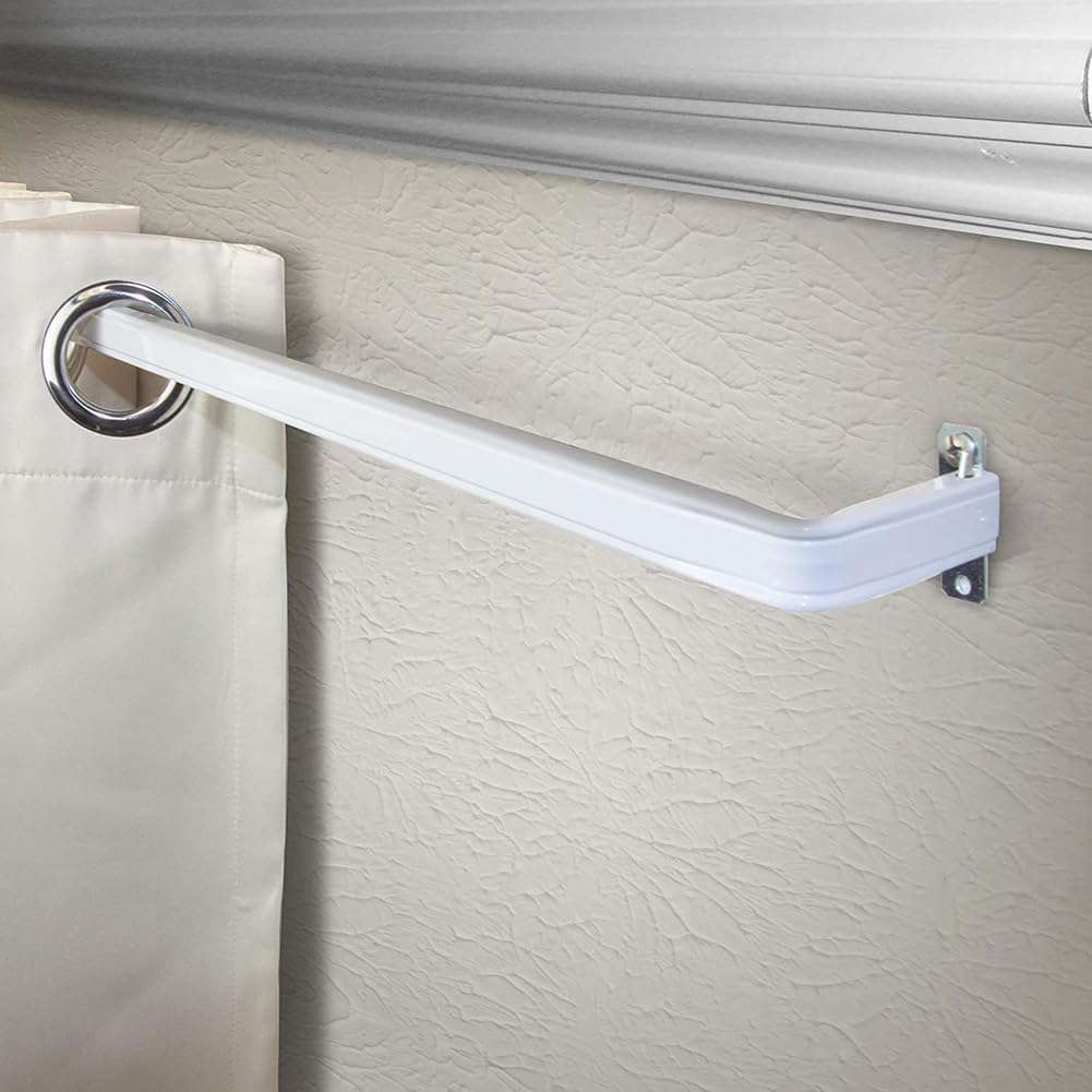 Heavy Duty Single Rod,Lock Seam Curtain Rod 28 to 48-Inch Adjustable W