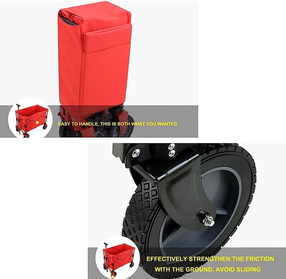 Handcart, Folding Portable Trolley Cart Heavy Duty Wagon, Multifunction Shopping Cart, for Outdoor/Camping/Fishing/Mall Cargo Carry Trolley with 4 Wheel,