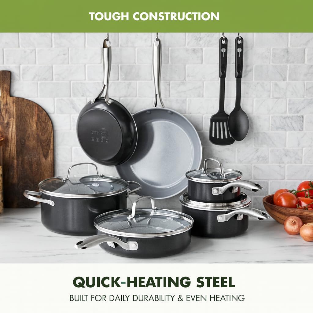 GreenPan 12 Piece Nonstick Swift Cookware Set, Ceramic PFAS-Free Pots 