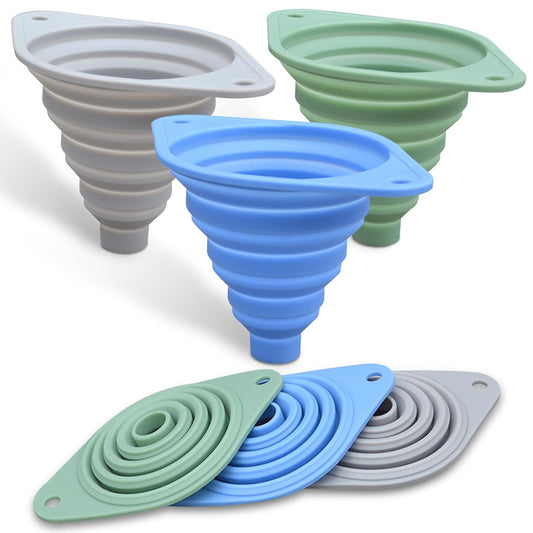 Kitchen Funnel Set 3 Pack,Funnels for Kitchen Use Filling Bottles,Sili