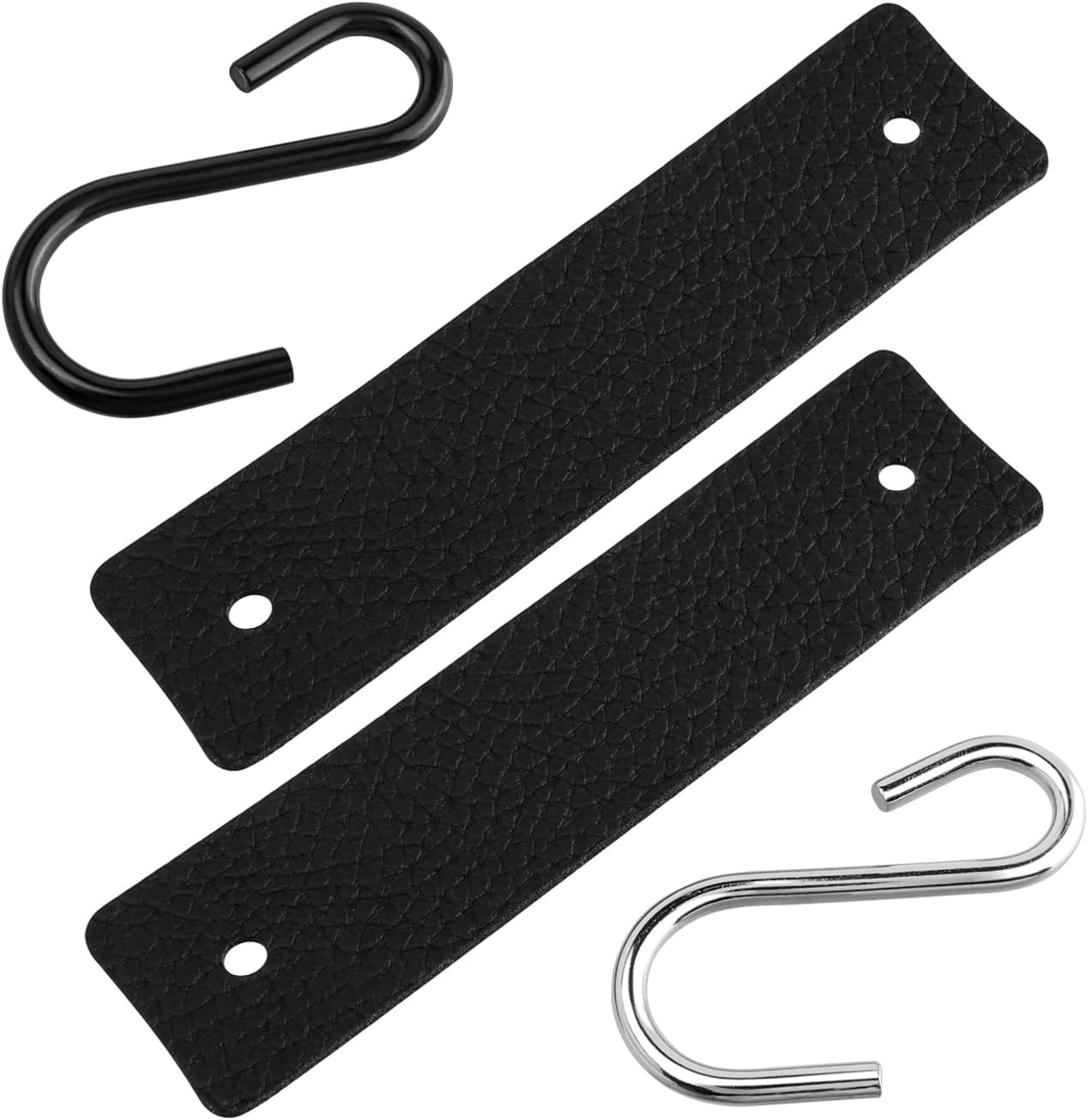 Mesee 10 Pieces Leather S-Hooks Multifunctional S Hook with Leather Lo