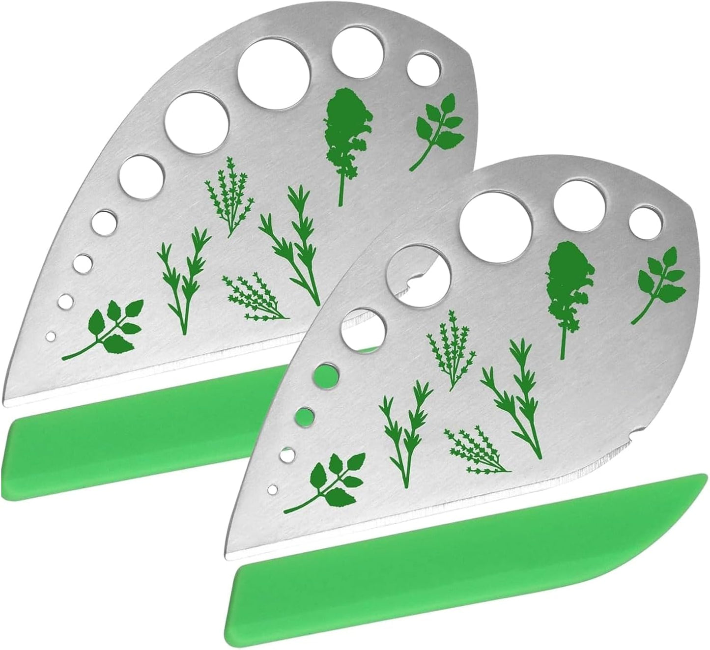 Herb Stripper, 2 Pcs 9 Holes Stainless Steel Kitchen Herbs Leaf Stripp