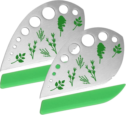 Herb Stripper, 2 Pcs 9 Holes Stainless Steel Kitchen Herbs Leaf Stripp