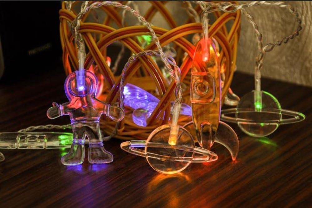 AceList 10 LED Children's Room LED String Light Astronaut Spaceship Ro