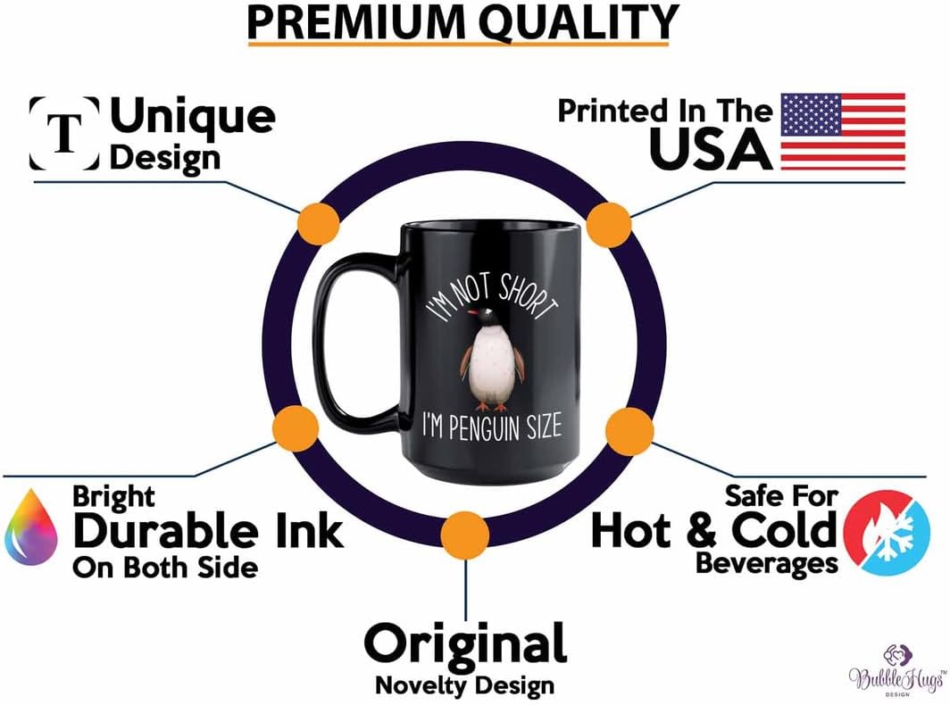Bird Lover Coffee Mug 11oz Black - Short penguin size - Hummingbird Ne