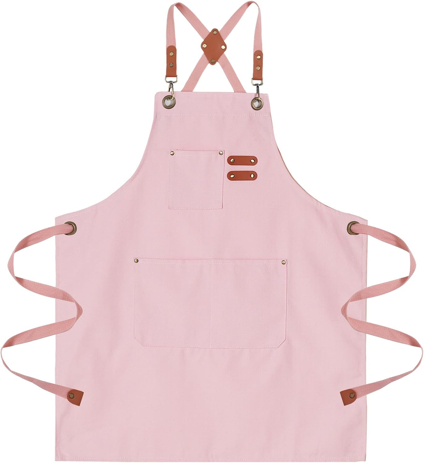 Chef Aprons for Men Canvas Apron with Large Pockets and Adjustable Nec