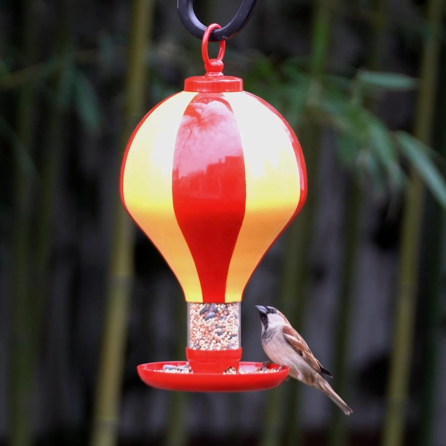 Up, Up & Away Bird Feeder, Unique and Colorful Hot Air Balloon Design by Good Directions