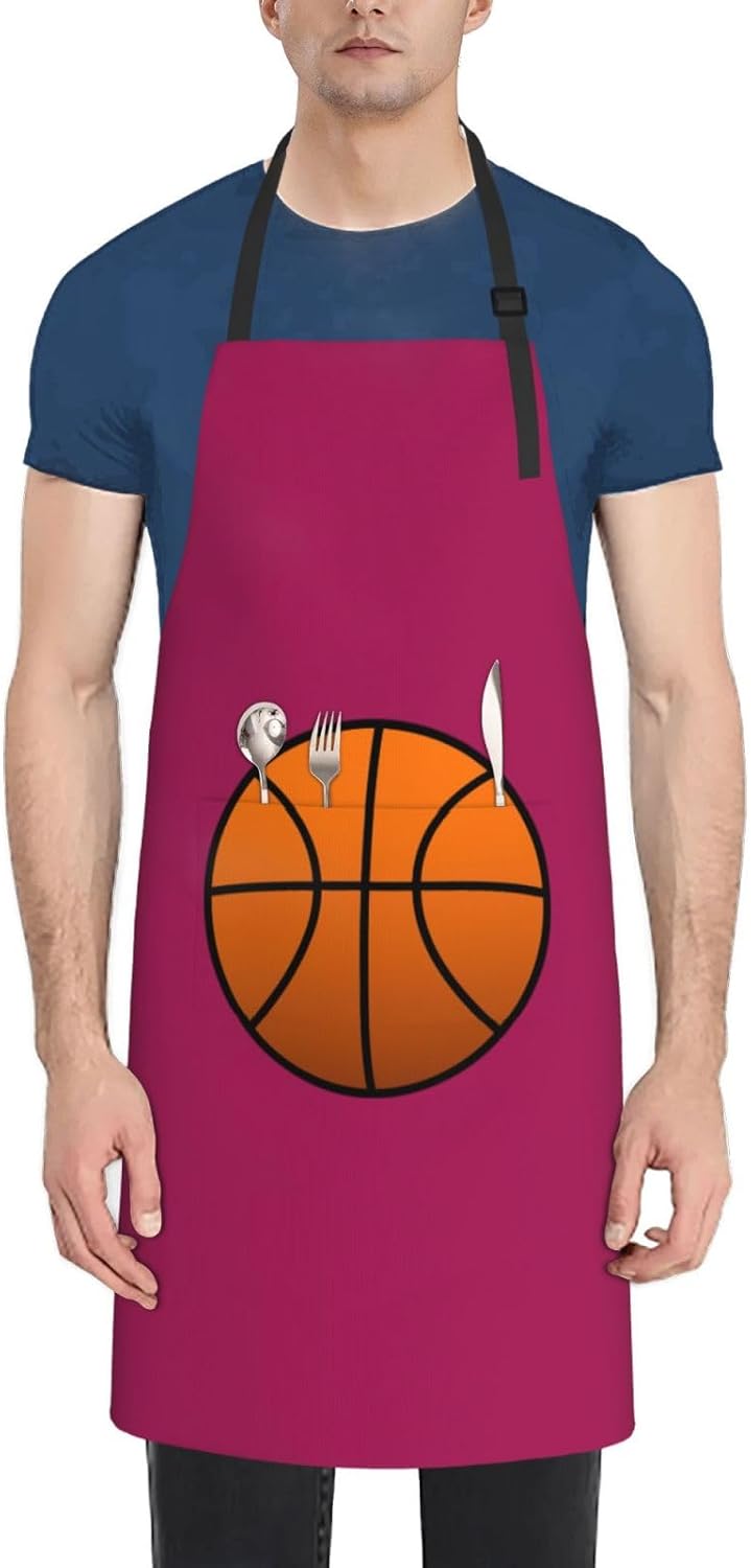 basketball print Waterproof apron with pocket adjustable cooking apron