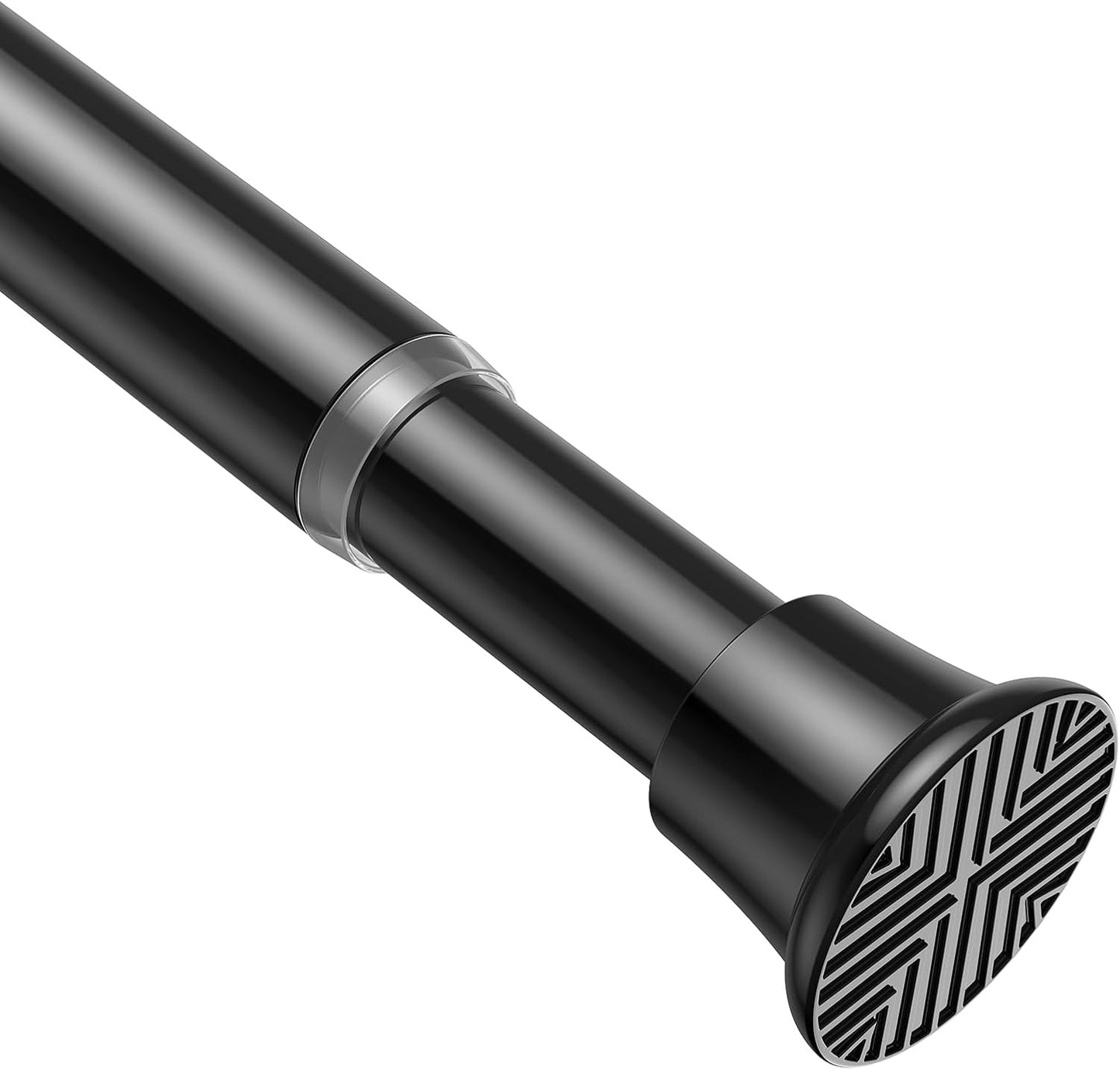 AIZESI Tension Rod 24 to 46 Inch, 1Pcs Black Tension Curtain Rod, Adjustable Spring Tension Rod No Drilling for window，kitchen，closet，doorway