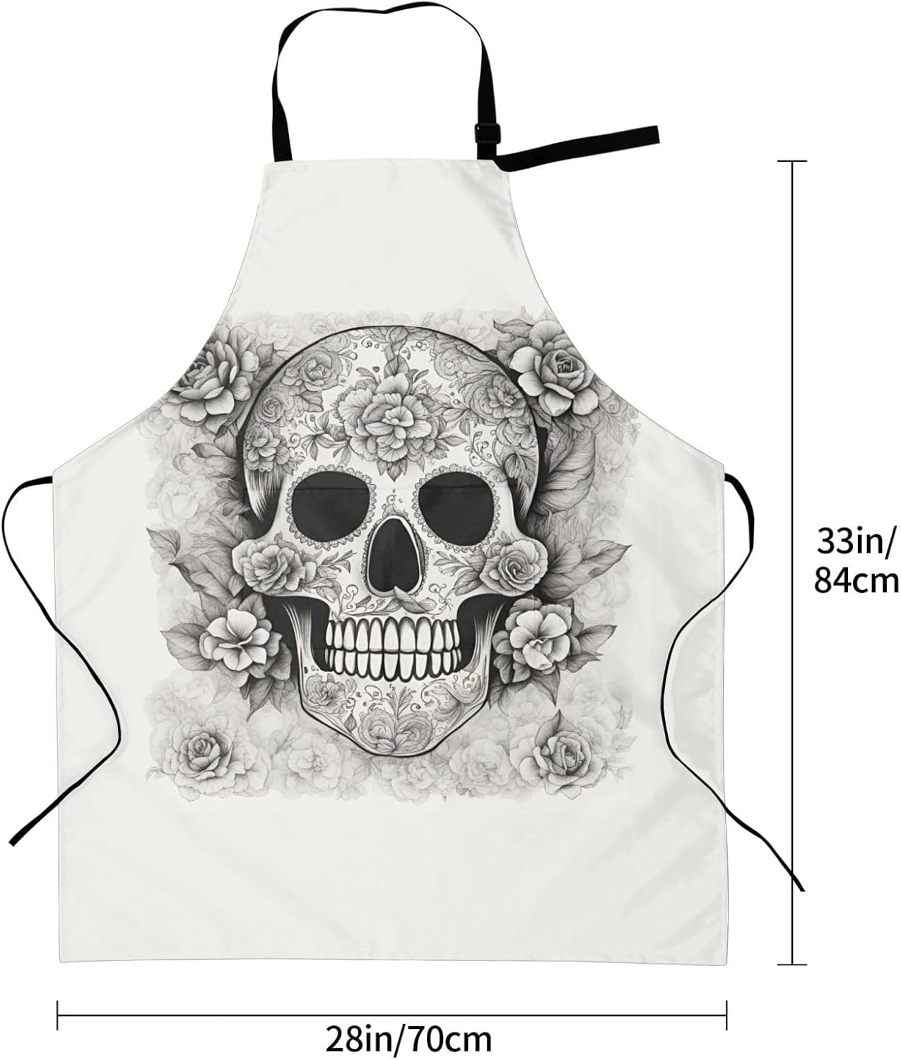 Mexican Skull print Waterproof apron with pocket adjustable cooking apron for adult kitchen bibs to bake