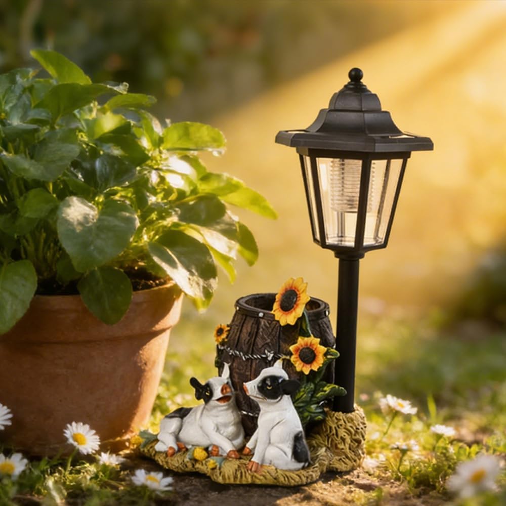 Solar Pigs Night Light Sculpture Outdoor Garden Street Decoration,Couple Pigs Decorations Lantern Sculptures for Patio Yard Lawn Walkway Ornaments Clearance Gifts for Mom Grandma Birthday