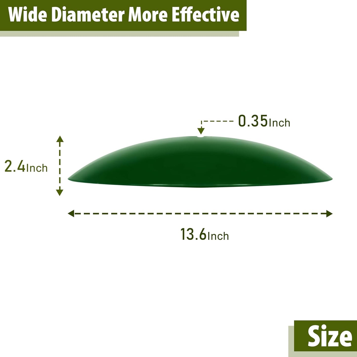 13" Bird Feeder Rain Cover,Bird Feeder Dome,Hummingbird Feeder Squirrel Guard,Proof Bird Feeders Baffle,Smart Birds Feeder's Umbrella(Green), 2Pack