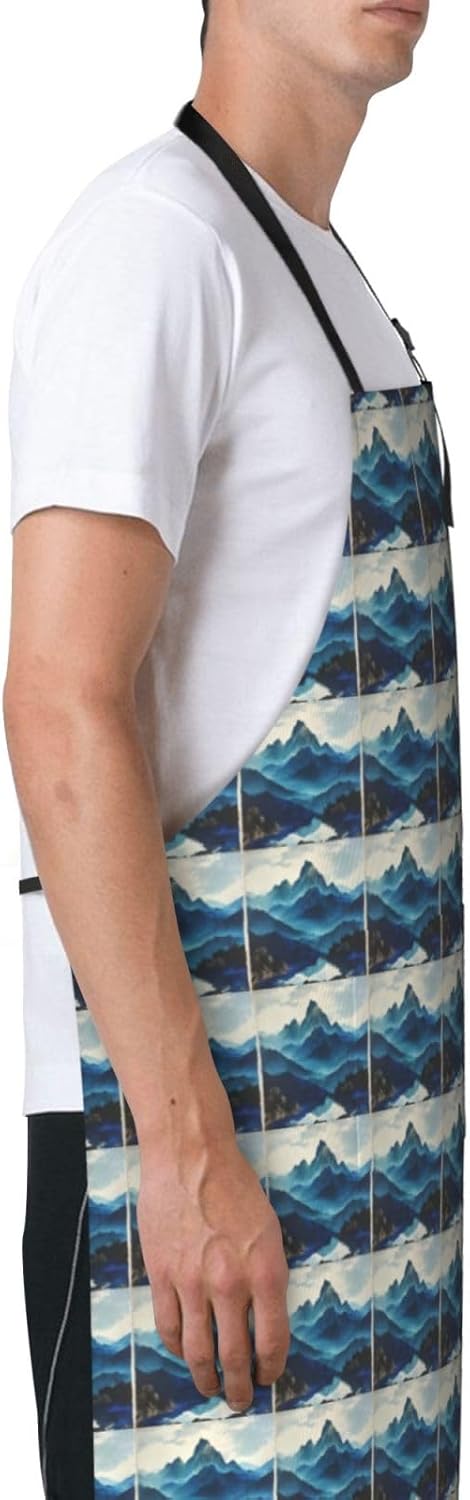 YANYU Rocky mountain Print 28x33 In Kitchen Apron Stylish Chef Apron w