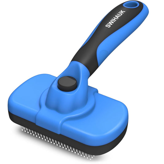 Swihauk Self Cleaning Slicker Brush - Skin Friendly Deshedding Groomin