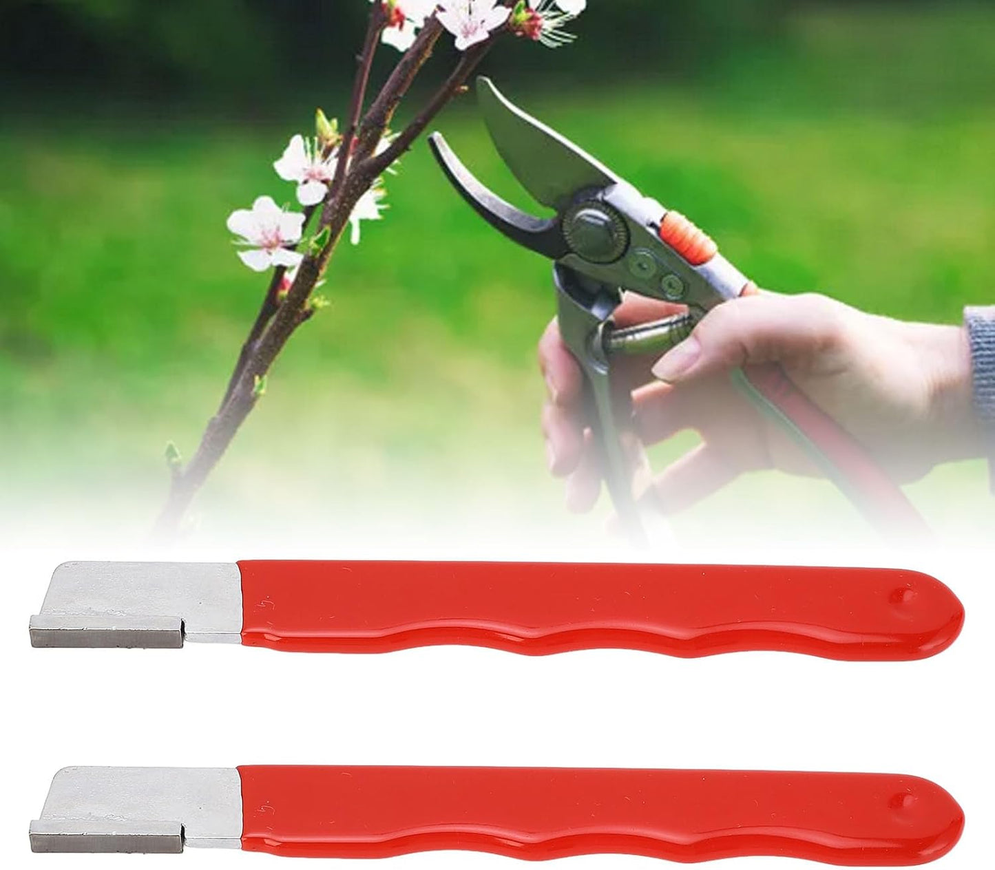 4Pcs Portable Mini Garden Tool Sharpener, Ideal for Gardening Pruner, Hedge Shears & Scissors (Red Glossy)
