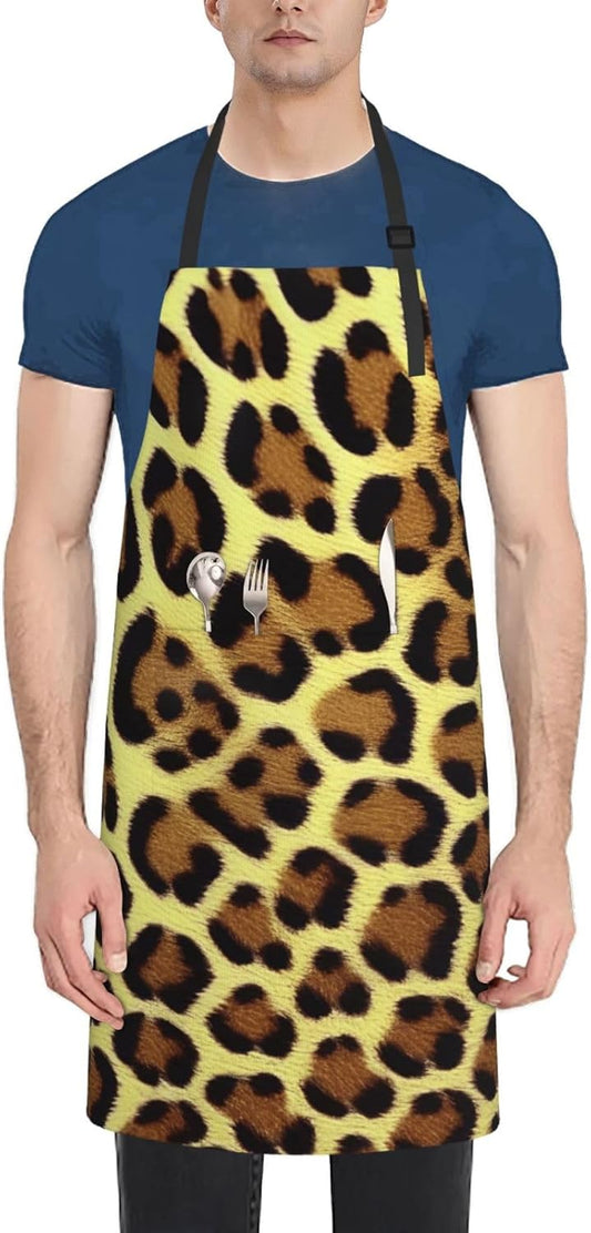 YANYU Giraffe Print Print 28x33 In Kitchen Apron Stylish Chef Apron with Pockets for Cooking Baking Painting