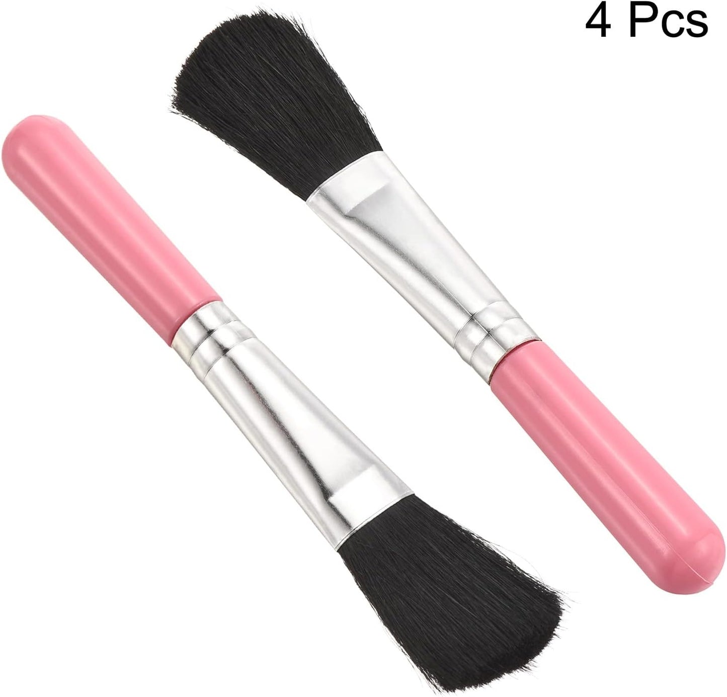 PATIKIL Succulent Cleaning Brush 4Pack 125mm Black Gardening Tools Plant Brush for Garden Pink Handle