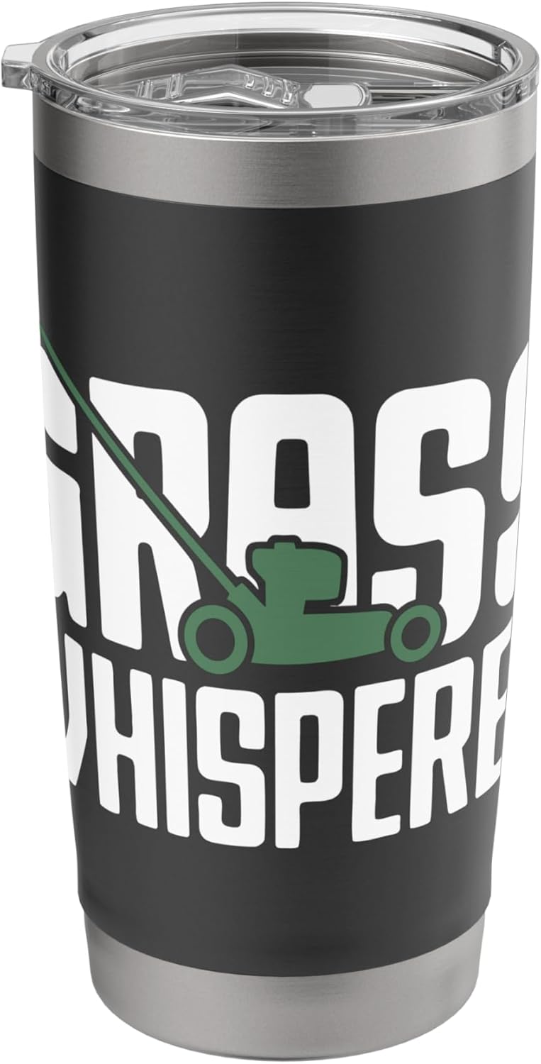 Lawn Striper Lawn Care Mowing Landscaping Grass Whisperer Stainless Steel Insulated Tumbler