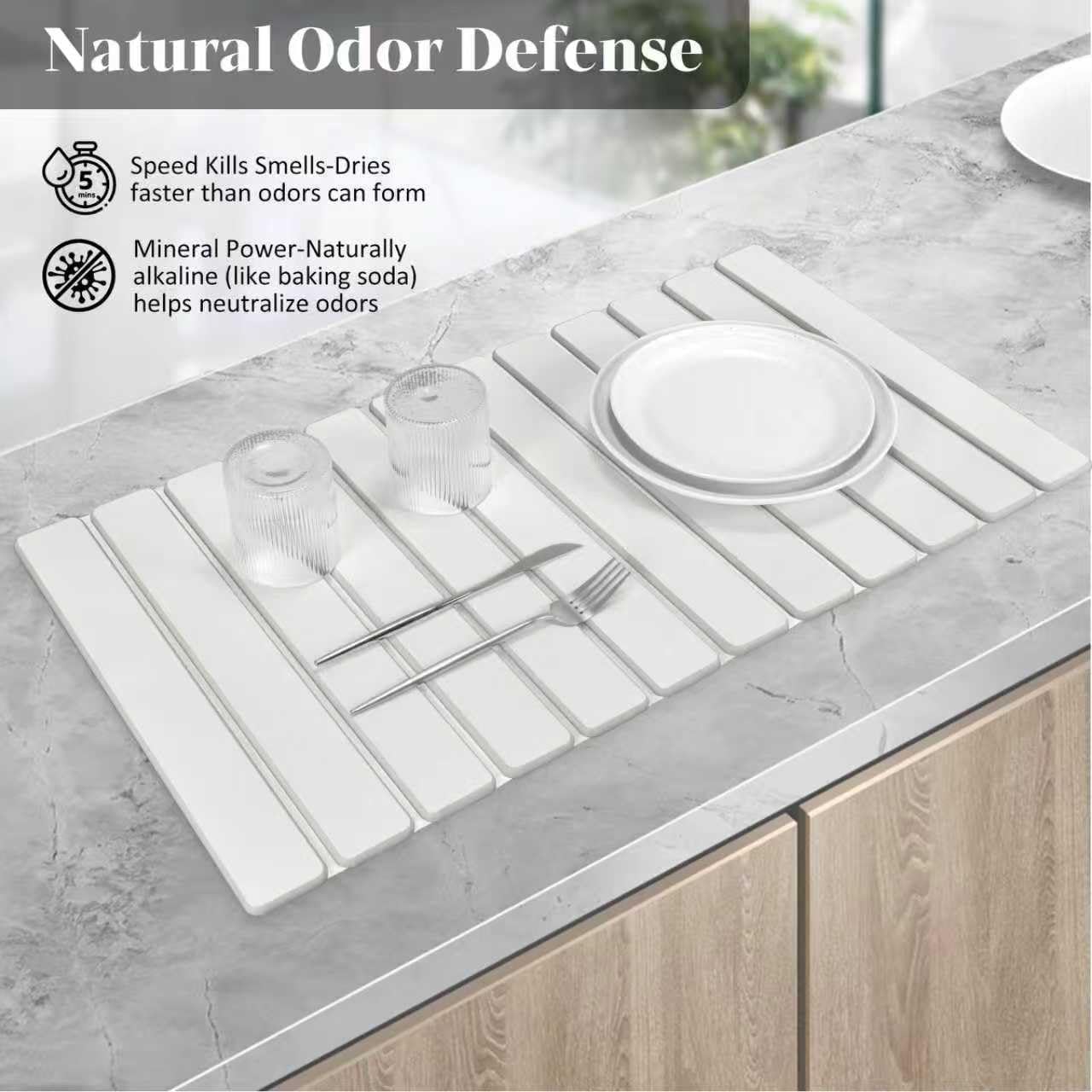 Extral Large Stone Dish Drying Mats for Kitchen Counter, 28"(L)×16"(W)