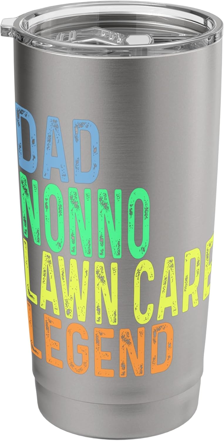 Funny Dad Nonno Lawn Care Legend Grass Mowing Lawn Mower Dad Stainless Steel Insulated Tumbler