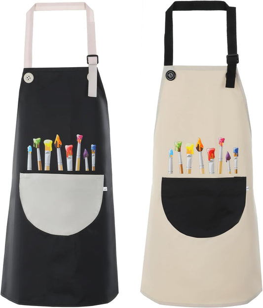2 Packs Kids Artist Aprons for Painting, Adjustable Waterproof Gardeni