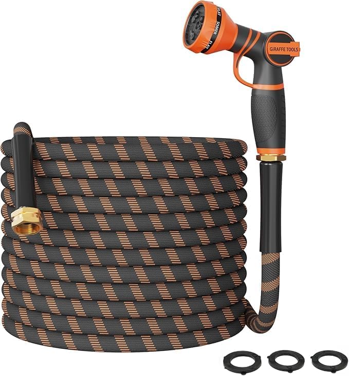 Giraffe Tools Garden Hose 75FT Non-Expandable Lightweight Flexible Wat