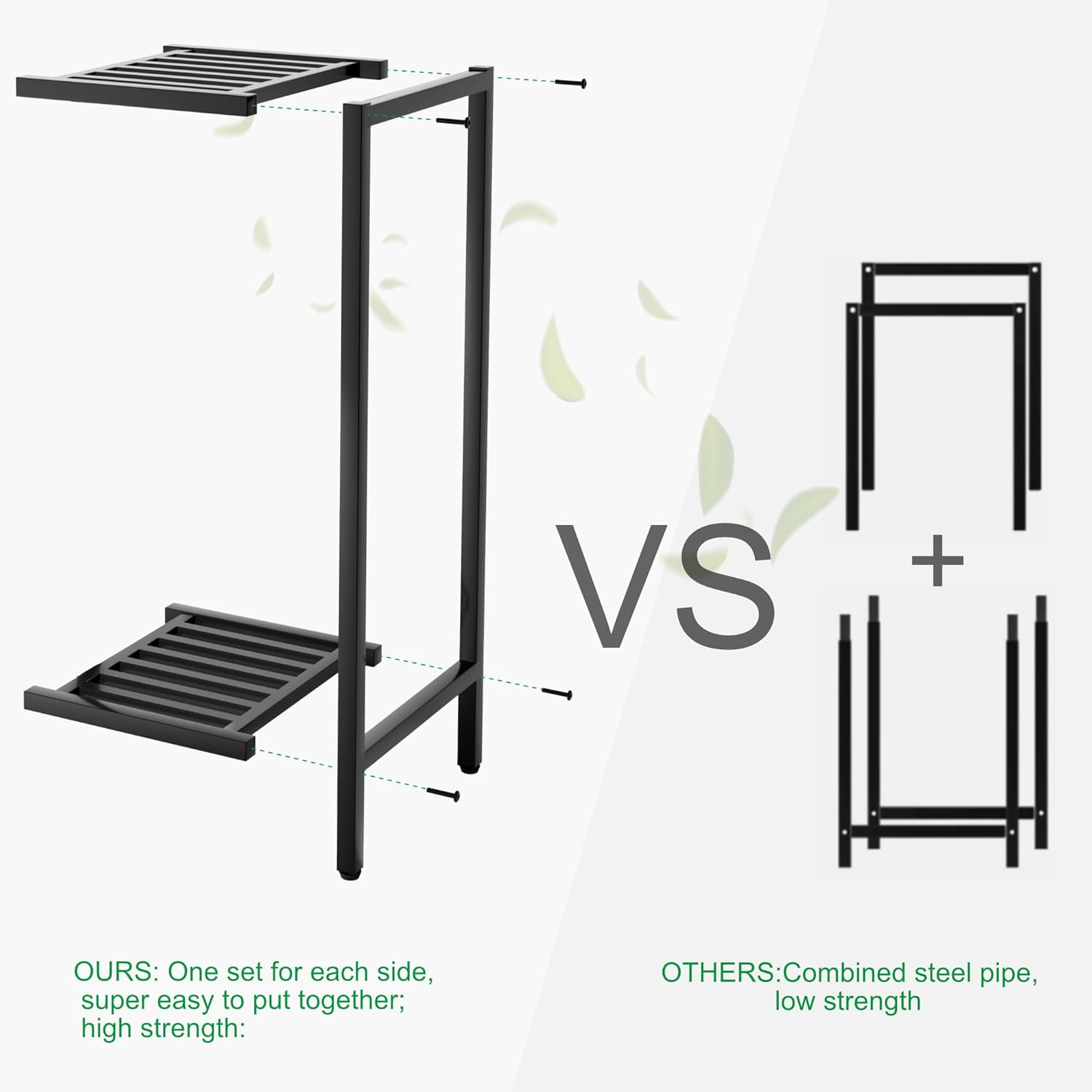 Zhongma 2 Tier 30" Tall Indoor Outdoor Plant Stand, 12 L x 12 W x 30 H