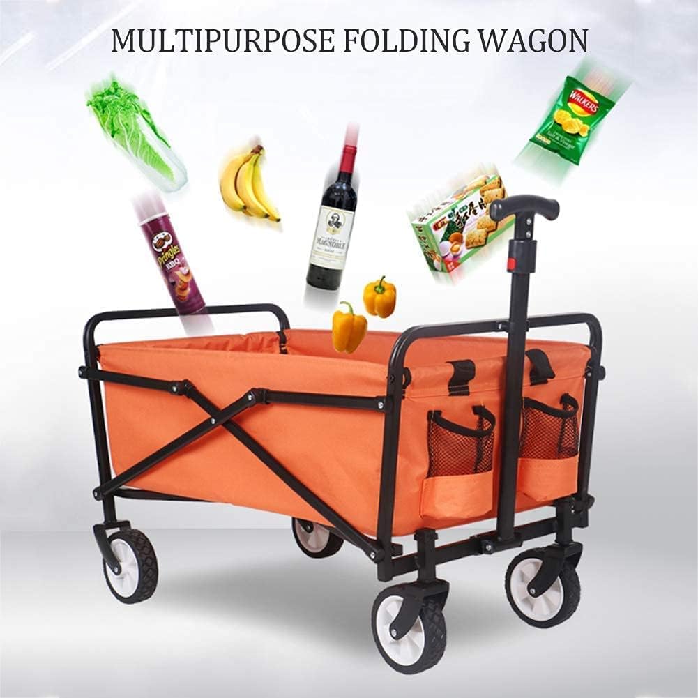 Portable Camping Cart,Camping Grocery Portable Roing Wagon Cart A Terrain Folding Beach Wagon with Wheels Heavy Duty Coapsible Utility Wagon Outdoor Garden ping Cart