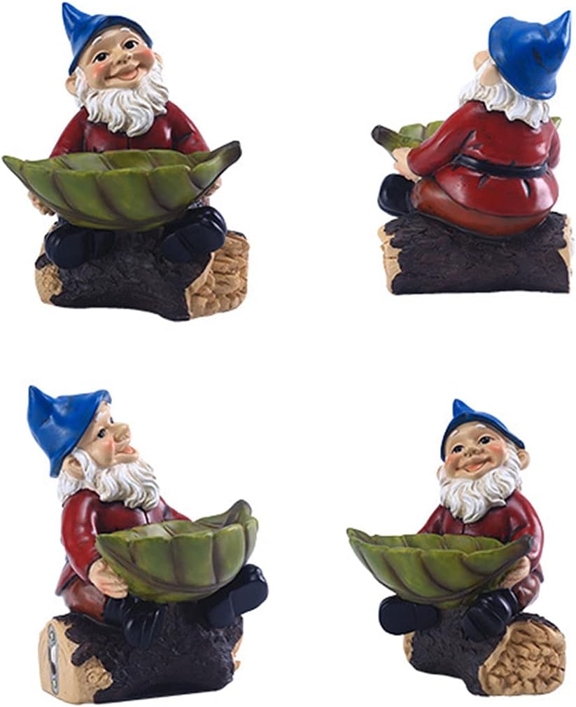 Gnome Bird Feeder Resin Bird Feeders for Outdoors Gnome Bird Feeder Sculpture Whimsical Garden Decoration Gnome Garden Resin Gnome Statue
