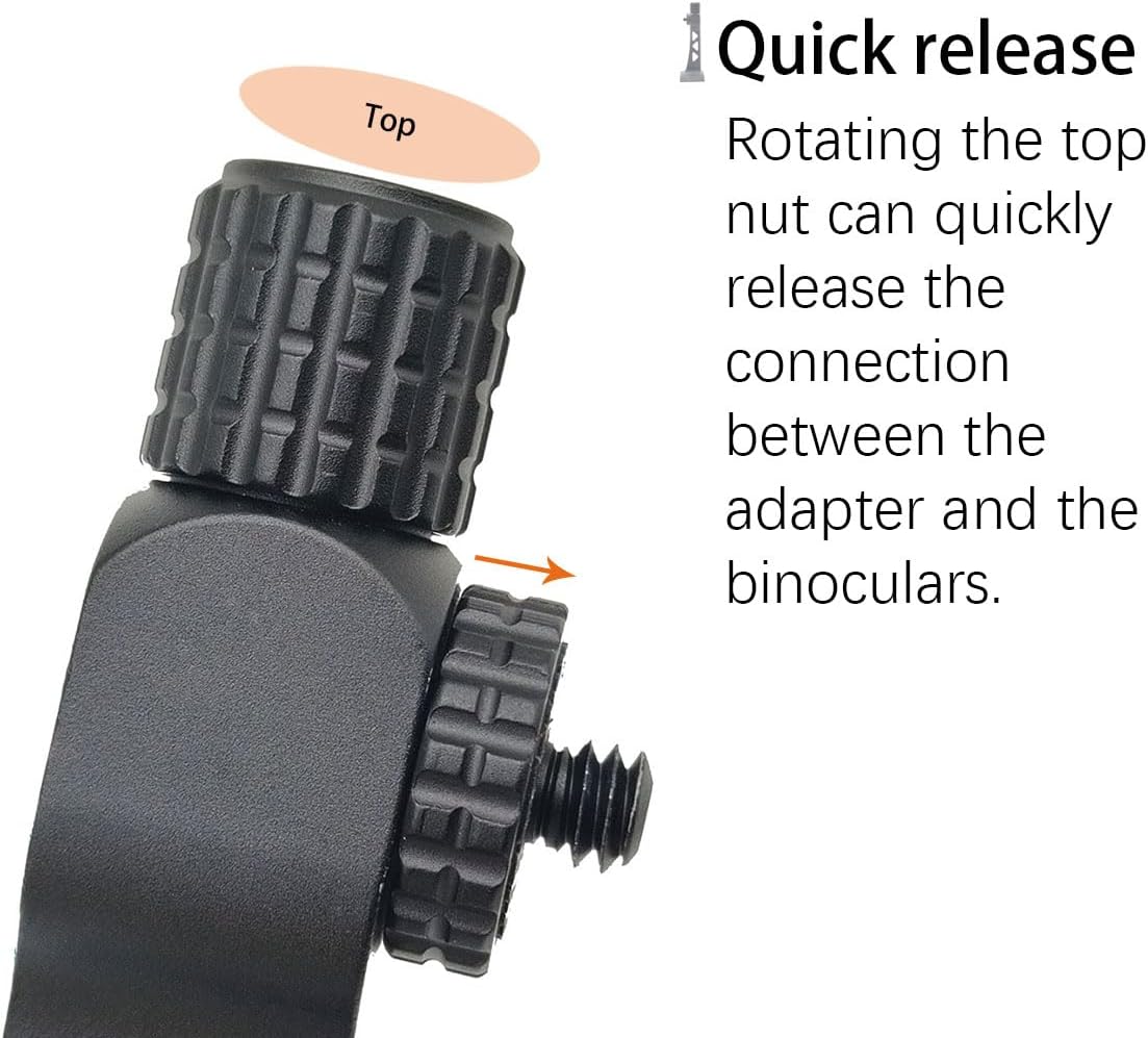 Roof and Porro Binocular Tripod Adapter Quick Release 1/4-20Inch Threading Detachable Mount Binoculars Accessories for8x40 8x42 10x50 12x60 15x60 15x70 20x80 25x70 etc Model