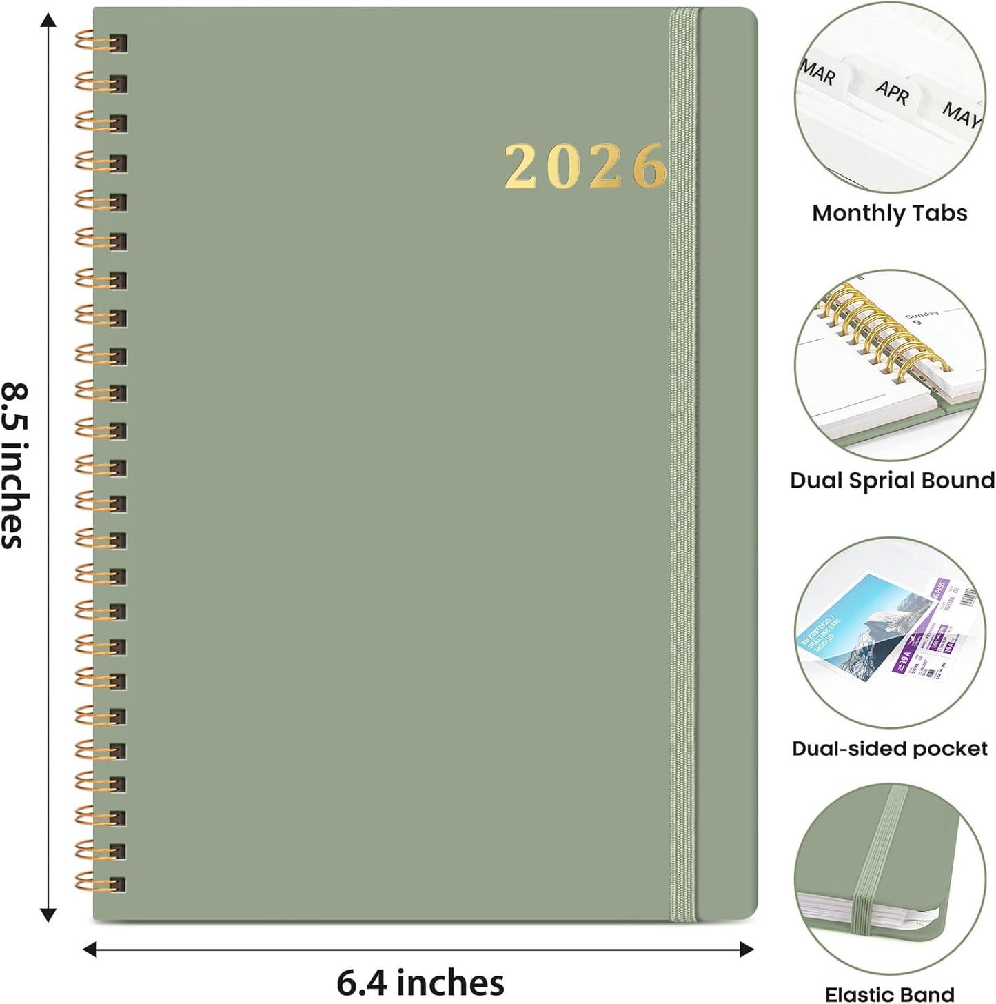 2026 Planner, Weekly and Monthly Calendar Planner Book, January 2026 -