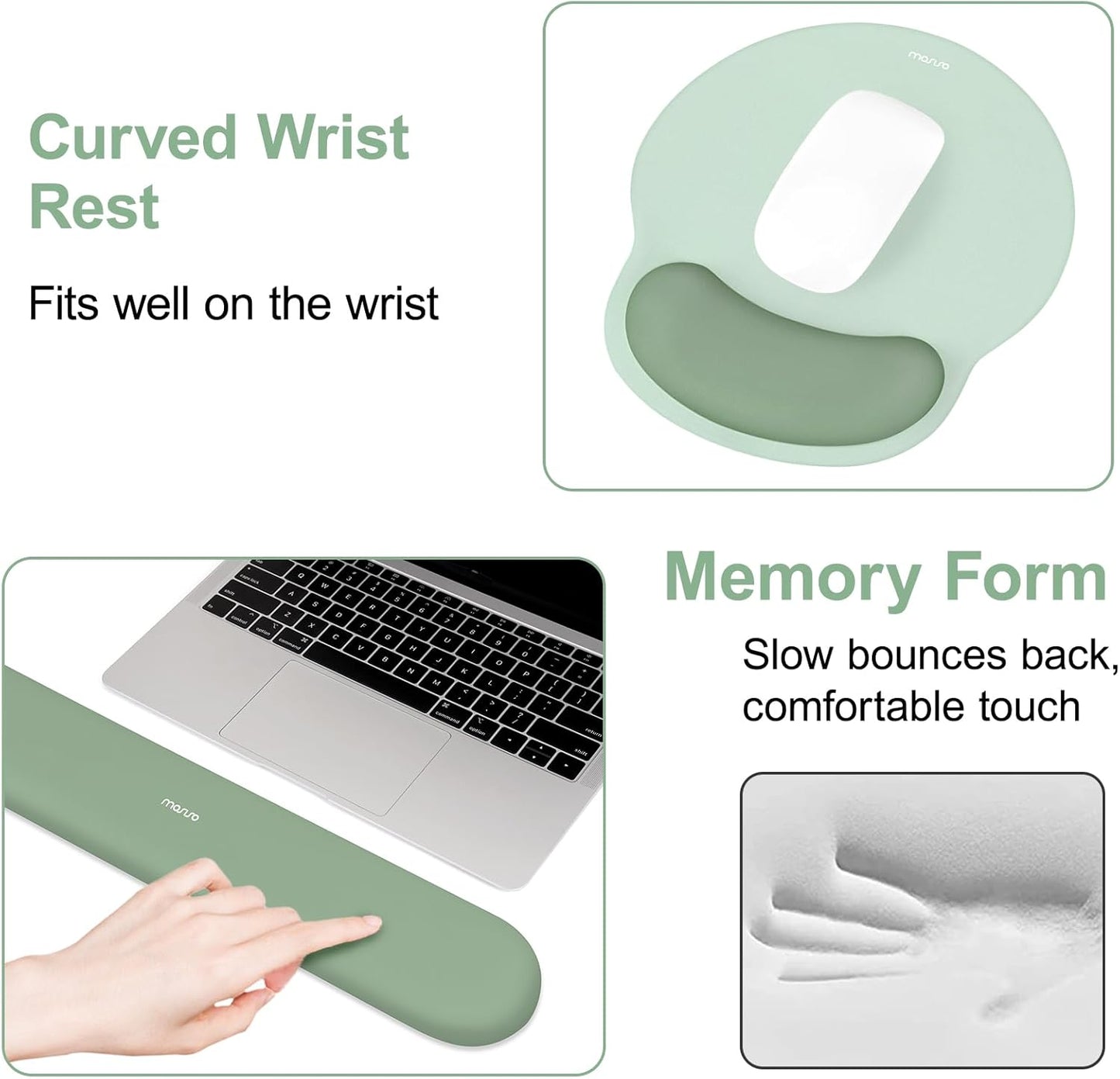MOSISO Wrist Rest Support for Mouse Pad&Keyboard Set, Circle Curved Er