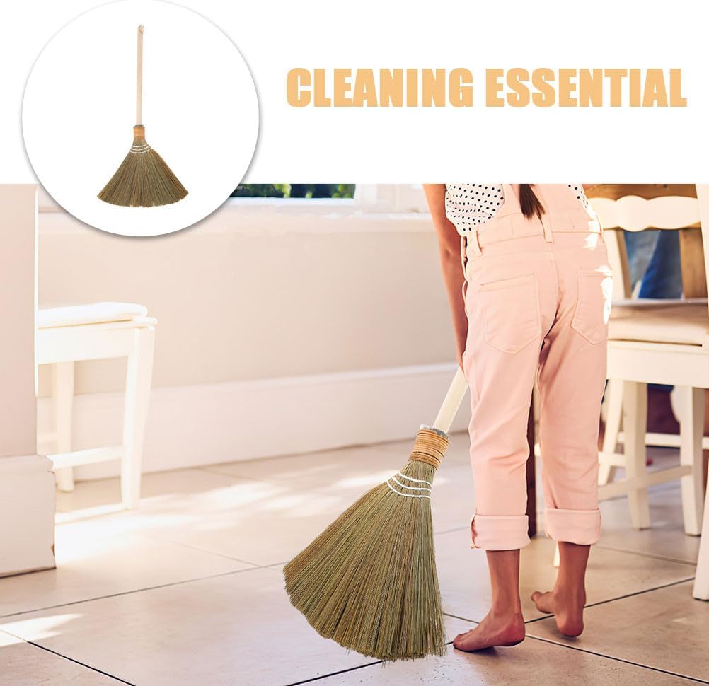 FAVOMOTO Natural Whisk Sweeping Broom Vietnamese Corn Broom with Wood 