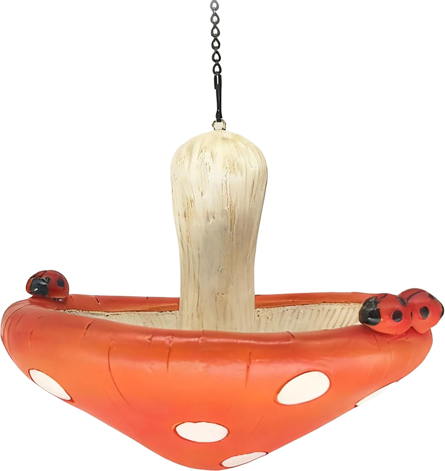 Spoontiques Mushroom Outdoor Bird Feeder for Wild Birds - Durable Weather-Resistant Birdfeeder for Yard, Garden or Patio, Easy Refill & Cleaning, Attracts Finches, Cardinals & Songbirds