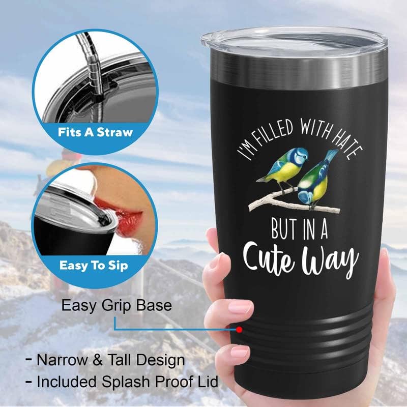 Bird Lover Black Edition Viking Tumbler 20oz - Hate Cute Way - Humming