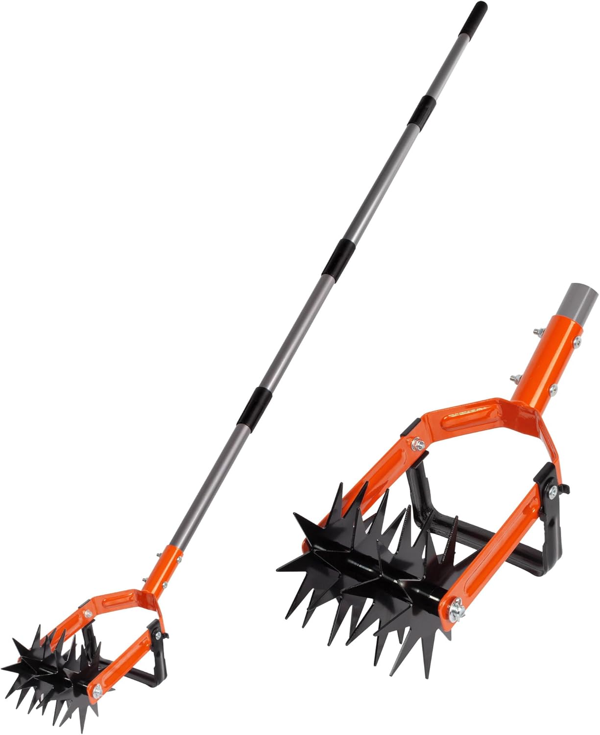 Walensee Rotary Cultivator Garden Tool, Adjustable Long Handle Hand Ti