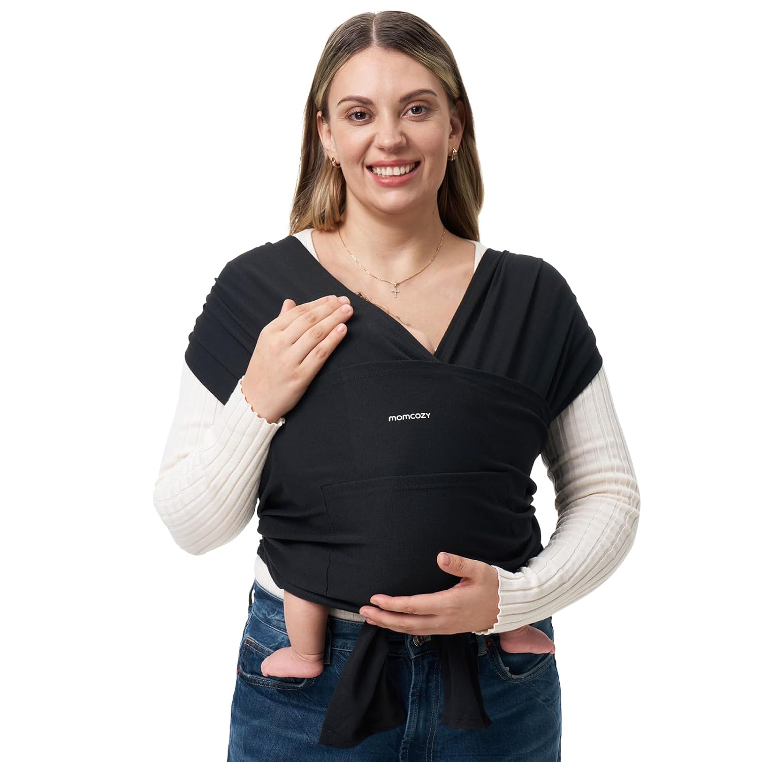 Momcozy Baby Wrap Carrier, Easy to Wear Infant Carrier Slings, Lightwe