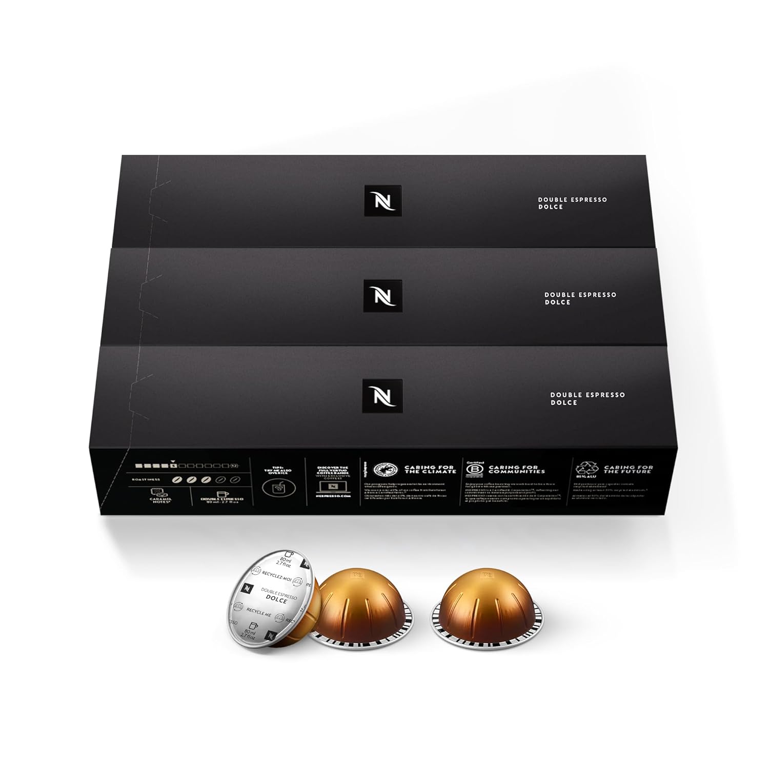 Nespresso Capsules Vertuo, Double Espresso Dolce, 30-Count Espresso Po