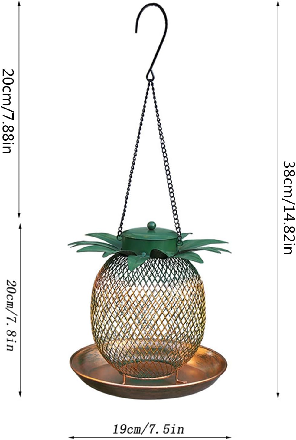 bird feeder outdoor bird feeder pineapple feeder hummingbird feeder metal bird feeder wild bird decoration outdoor metal mesh hanging small wild