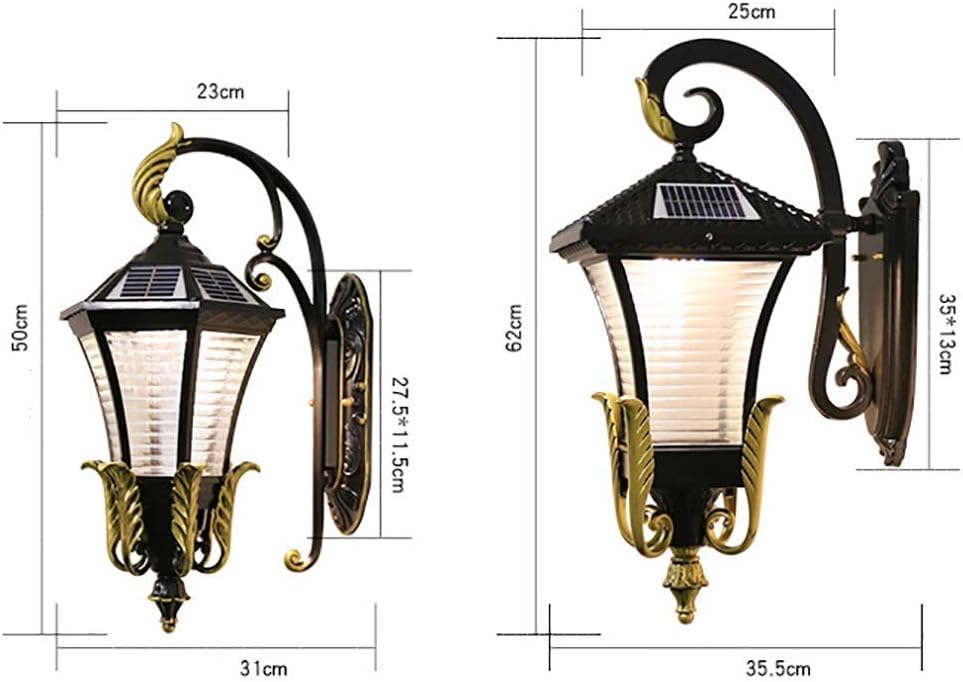 Wall Light Solar Wall Light Outdoor Wall Light Waterproof Outdoor Villa Garden Light Door Lights Terrace Wall Lights Vision(CH)