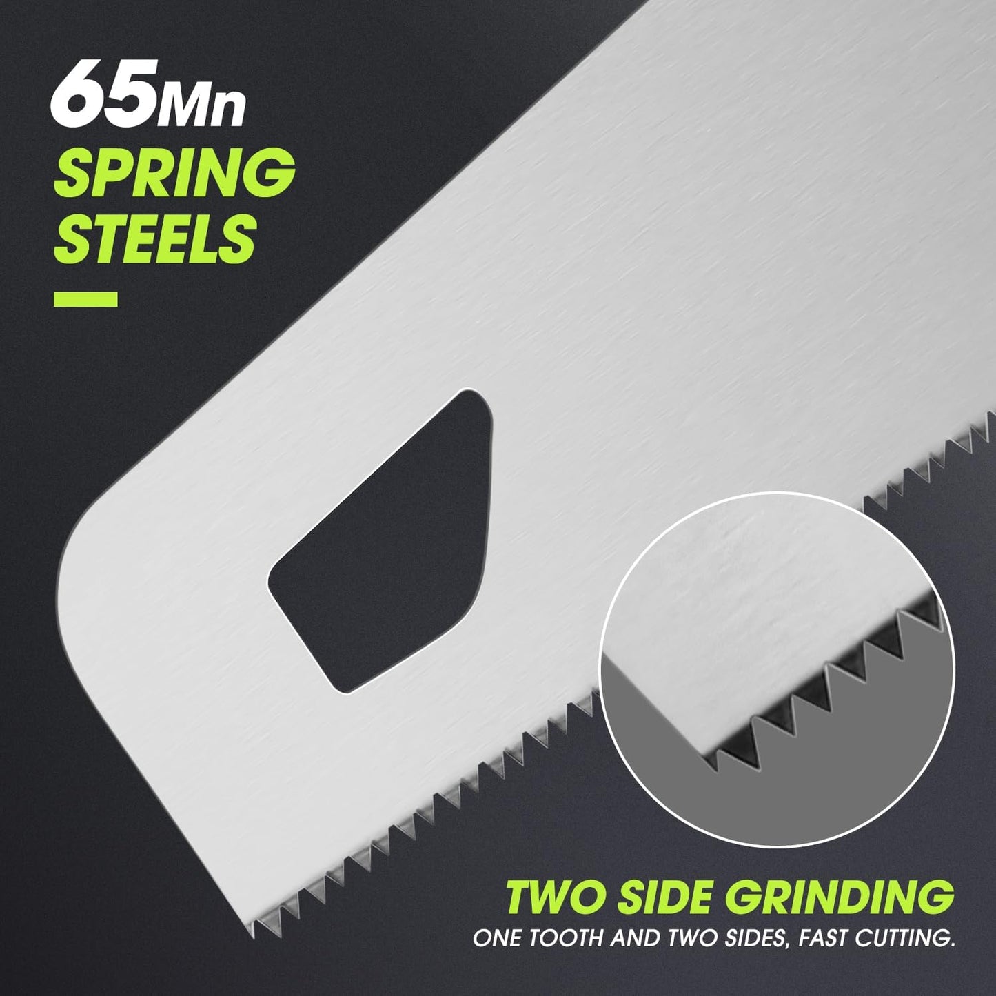 DNA MOTORING 2pcs 17in Bi-Ground Teeth Hand Saw, Universal Hand Cuts Saw, Wood Saws for Pruning, Trimming Branches,Garden, Camping, Lawn, w/TPR Handle,TOOLS-00590